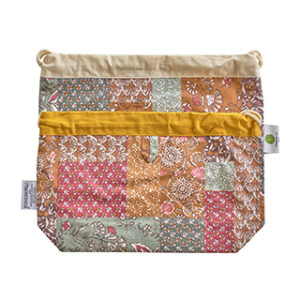 Sac à pain réversible - Patchwork bordeaux rouille - Sacasalades by Arminé