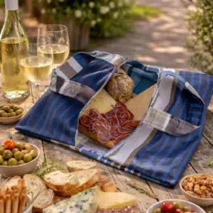 Sac à plats réversible en tissu bateau - Sacasalades by Arminé