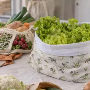 Sac à salade Olivettes grand modèle en coton - Sacasalades by Arminé