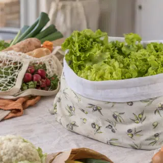 Sac à salade Olivettes grand modèle en coton - Sacasalades by Arminé